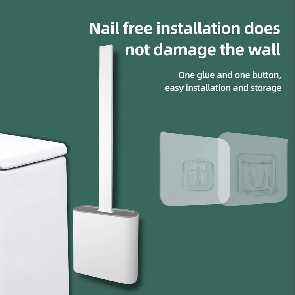 Toilet Brush and Holder Set for Bathroom, Flexible Toilet Cleaning Bowl Brush Head with Silicone Bristles, Compact Size for Storage and Organization (Multicolor) - Image 5