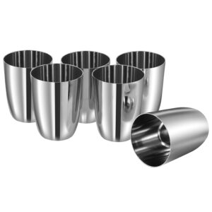Buy Stainless Steel Glass Set of 6-300ml Each | Mirror Polish, Food Grade | Scratch Resistant, Serving Glass | for Water Juice - 2 Year Warranty (Silver) Online at Low Prices in India