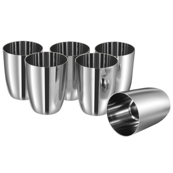 Buy Stainless Steel Glass Set of 6-300ml Each | Mirror Polish, Food Grade | Scratch Resistant, Serving Glass | for Water Juice - 2 Year Warranty (Silver) Online at Low Prices in India