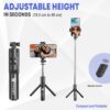 Bluetooth Extendable Selfie Sticks with Wireless Remote and Tripod Stand, 3-in-1 Multifunctional Selfie Stick with Tripod Stand Compatible with iPhone/OnePlus/Samsung/Oppo/Vivo and All Phones - Image 2