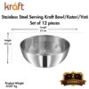 Buy Stainless Steel Kraft Serving Bowl Set of 12 Pcs - 10cm (Medium) | Ice Cream, Desert, Fruits, Rice Katori/Vati Set | Food Grade, Mirror Finish | 2 Years Warranty - Silver Online at Low Prices in India - Image 2