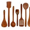 7 PCS Wooden Spoons and Spatula for Cooking, Sleek, Sold and Non-Stick Cookware for Home Use and Kitchen Décor Online at Low Prices in India - - Image 5