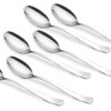 Buy 6 Pieces Stainless Steel Table Spoon Set for Home & Kitchen, 18.5 cm Long, Tea, Coffee, Sugar, Condiments & Spices, Dining Tableware Set, Silver - Image 8