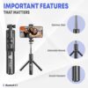 Bluetooth Extendable Selfie Sticks with Wireless Remote and Tripod Stand, 3-in-1 Multifunctional Selfie Stick with Tripod Stand Compatible with iPhone/OnePlus/Samsung/Oppo/Vivo and All Phones - Image 3