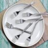 Buy 6 Pieces Stainless Steel Table Forks Set for Home & Kitchen, Fruit Fork, Dining Table, Shiny and Sturdy Handle Big Fork 18 cm, Silver - Image 7