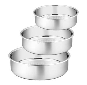 Cake Mold Tin Pan Aluminium (Diameter 6", 7", 8" inch, Silver, Set of 3 Pieces) Cake Mould for Baking Tray Round Cake Making Set for Microwave Oven Heavy Quality Guaranteed