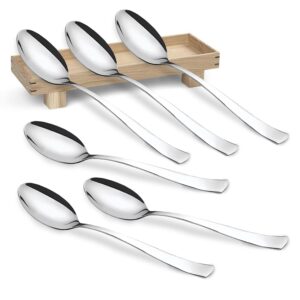 Buy 6 Pieces Stainless Steel Table Spoon Set for Home & Kitchen, 18.5 cm Long, Tea, Coffee, Sugar, Condiments & Spices, Dining Tableware Set, Silver
