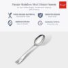 Buy 6 Pieces Stainless Steel Table Spoon Set for Home & Kitchen, 18.5 cm Long, Tea, Coffee, Sugar, Condiments & Spices, Dining Tableware Set, Silver - Image 4