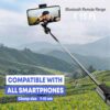 Bluetooth Extendable Selfie Sticks with Wireless Remote and Tripod Stand, 3-in-1 Multifunctional Selfie Stick with Tripod Stand Compatible with iPhone/OnePlus/Samsung/Oppo/Vivo and All Phones - Image 6