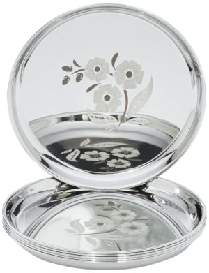 Plate Set | Stainless Steel | Set of 6 | 12 Inches