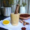 Wooden Mortar And Pestle (Okhali And Musal) (Yellow,Big Size - 9 X 9 X 12 Cm) For Kitchen - Image 2