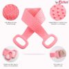 Silicone Body Back Scrubber Double Side Bathing Body Brush for Skin Deep Cleaning Massage, Dead Skin Removal Exfoliating Belt for Shower, Easy to Clean (BODY BACK BELT SCRUBBER) - Image 2