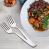 Buy 6 Pieces Stainless Steel Table Forks Set for Home & Kitchen, Fruit Fork, Dining Table, Shiny and Sturdy Handle Big Fork 18 cm, Silver - Image 2