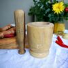 Wooden Mortar And Pestle (Okhali And Musal) (Yellow,Big Size - 9 X 9 X 12 Cm) For Kitchen - Image 5