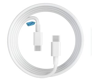 25W Original Type C to C 3.3 FT Fast Charging USB C Cable High-Speed & Data Transfer Compatible with Samsung Galaxy M15,F15,A15,A14,M14,F14,M34,F34,A34,A54,S21 Fe 5G,S22,S23 Type-C Cord,White