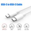 25W Original Type C to C 3.3 FT Fast Charging USB C Cable High-Speed & Data Transfer Compatible with Samsung Galaxy M15,F15,A15,A14,M14,F14,M34,F34,A34,A54,S21 Fe 5G,S22,S23 Type-C Cord,White - Image 2