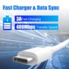 25W Original Type C to C 3.3 FT Fast Charging USB C Cable High-Speed & Data Transfer Compatible with Samsung Galaxy M15,F15,A15,A14,M14,F14,M34,F34,A34,A54,S21 Fe 5G,S22,S23 Type-C Cord,White - Image 3
